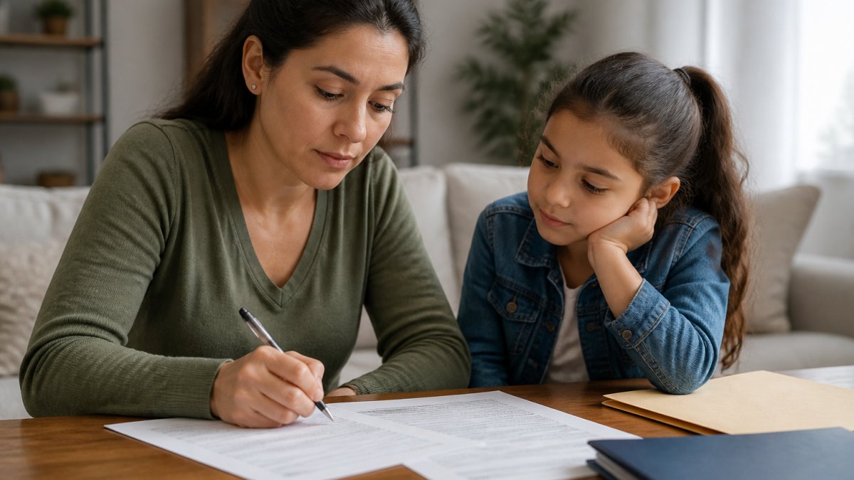 Step-by-step infographic showing the legal process for filing temporary child custody Maryland paperwork.