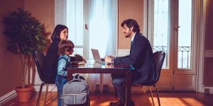 Free consultation with a child support lawyer for a mother and child.